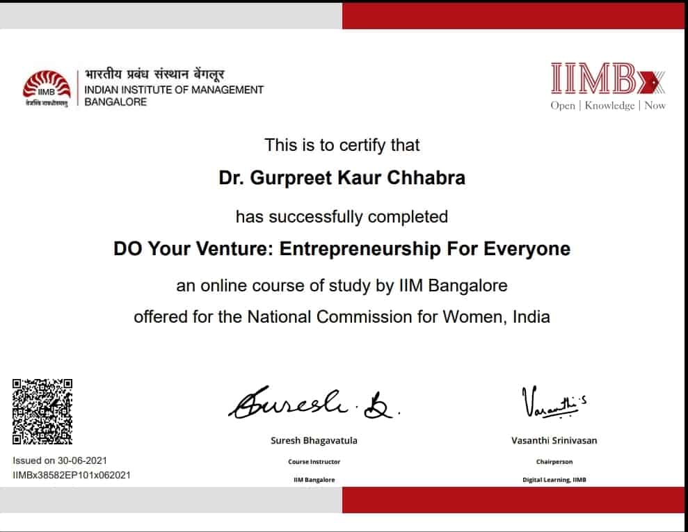 Certificate IIMB